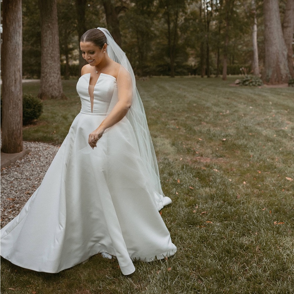 Cathedral veil with blusher